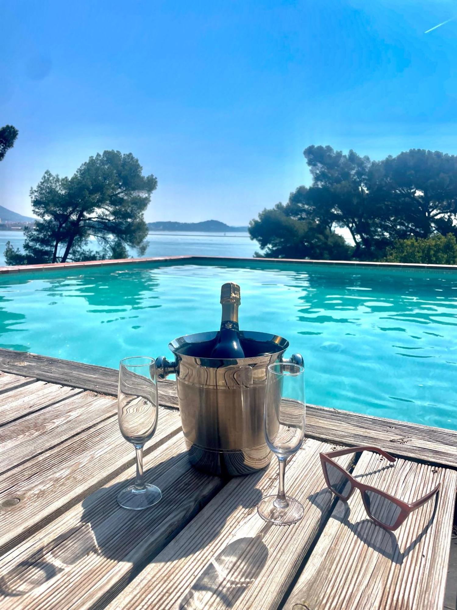 Villa-Chateau Les Terrasses - Tamaris, Plage Des Sablettes, Mer Au Bas De La Propriete Ла-Сейн-сюр-Мер Екстер'єр фото